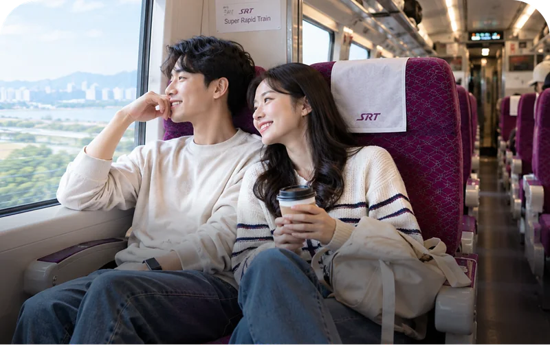 SRT standard class couple seated at a window table
